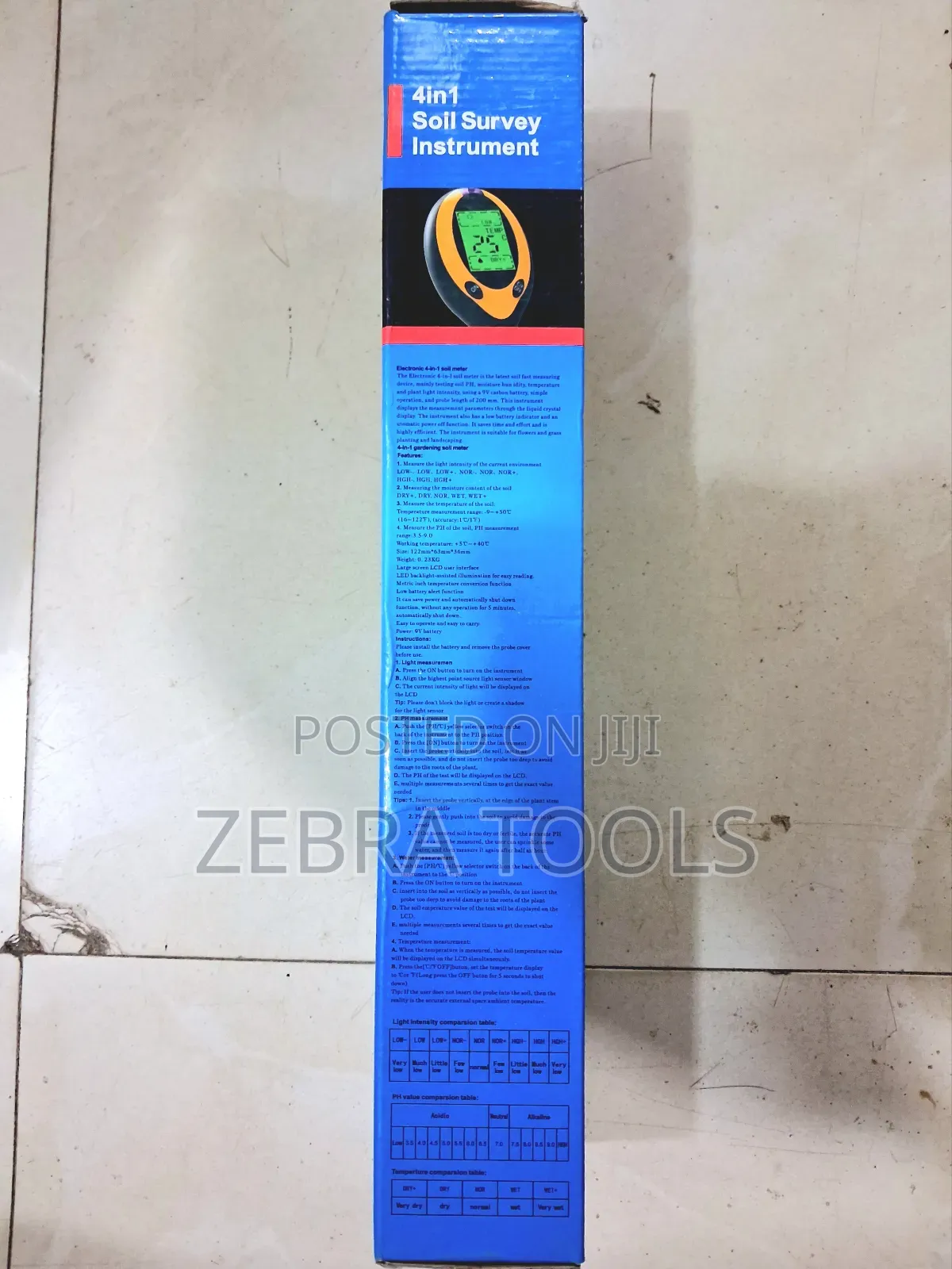 ​4 In 1 Soil Survey Instrument / Digital Soil Moisture Ph Meter