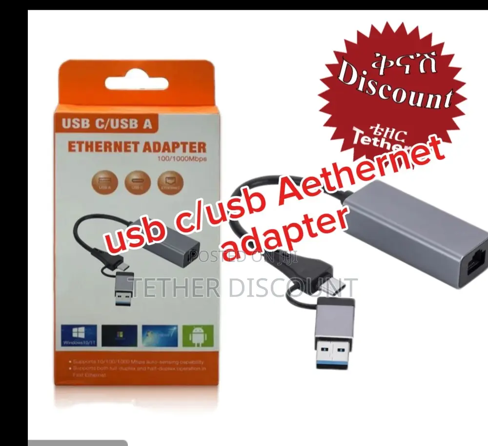 Usb C/Usb a Ethernet Adapter Original 100/100mbps