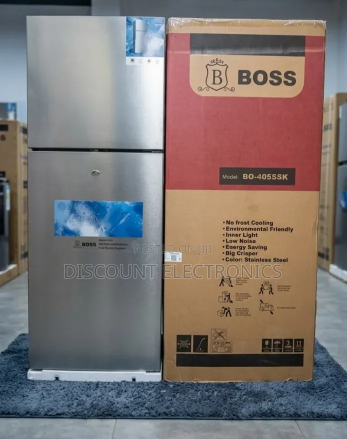 Boss Bo-405ssk Double-door No-frost Refrigerator – Stainless Steel
