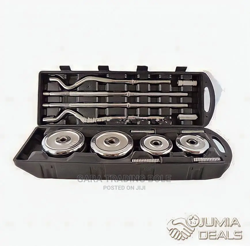 Dumbbell and Barbell 55kg Colour Black Silver በነፃ እናደርሳለን