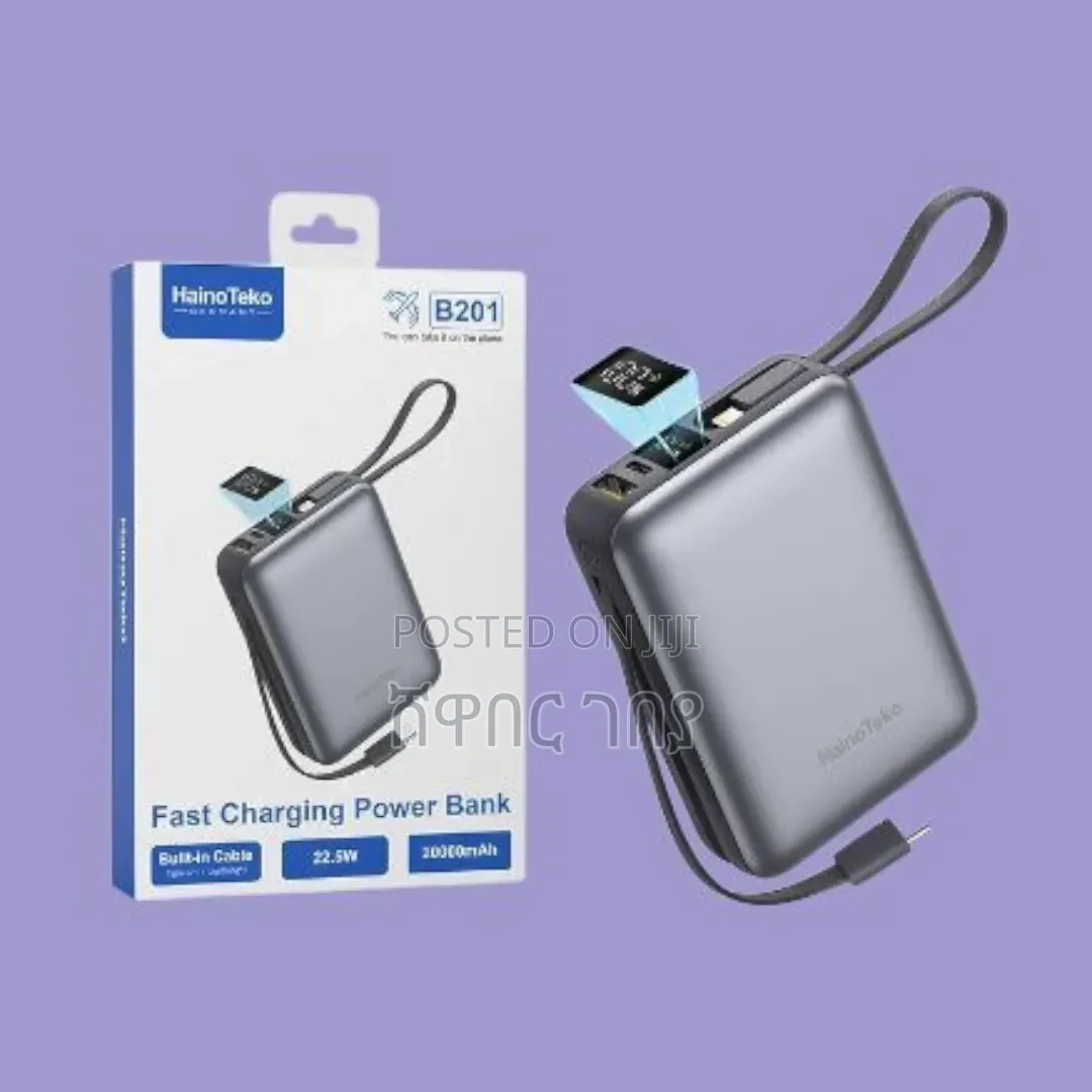Haino Teko 20000mah Portable Power Bank B201 Built-in Dual Cables