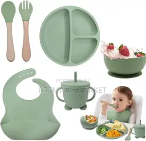 Baby Feeding Silicone Set 6 PCS የሲሊኮን የህፃናት መመገቢያ