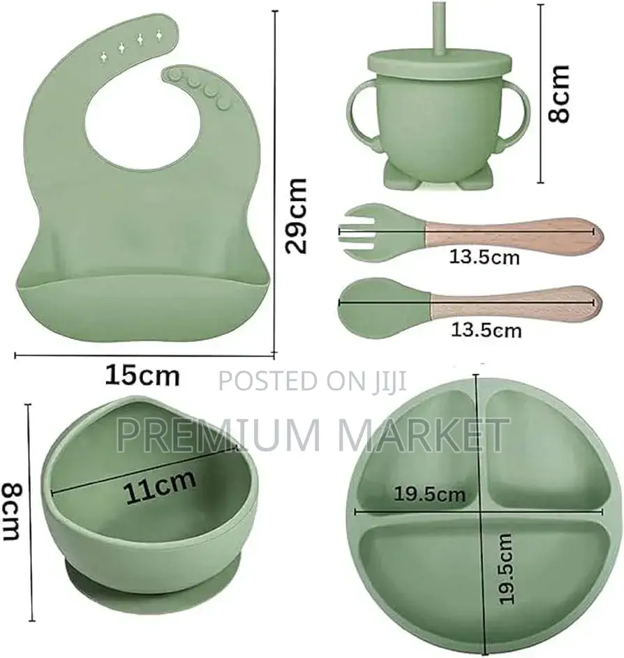 Baby Feeding Silicone Set 6 PCS የሲሊኮን የህፃናት መመገቢያ