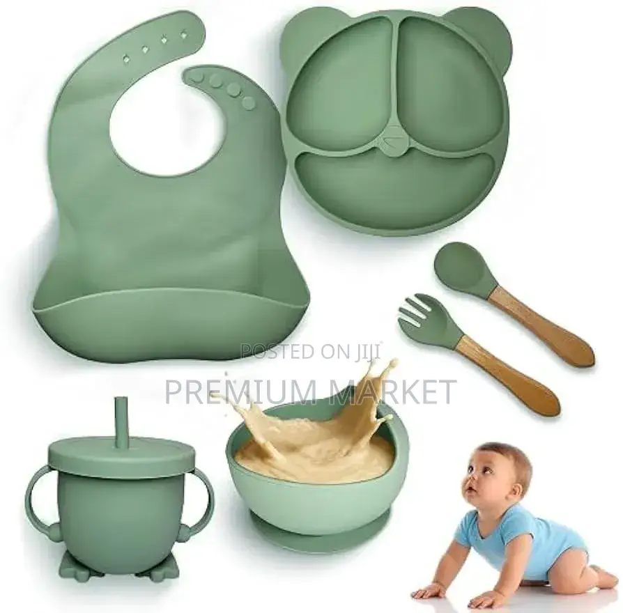 Baby Feeding Silicone Set 6 PCS የሲሊኮን የህፃናት መመገቢያ
