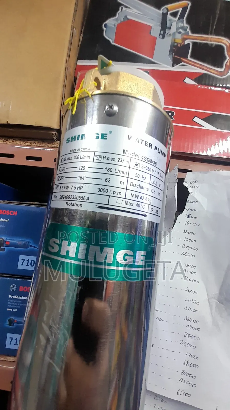Shimge Borhole Pump 7.5 Hp 5 W