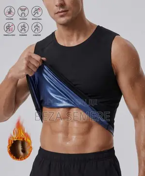 High Sweat Vest T-Shirt for Men Cardio Workout Sauna Compression Shirt