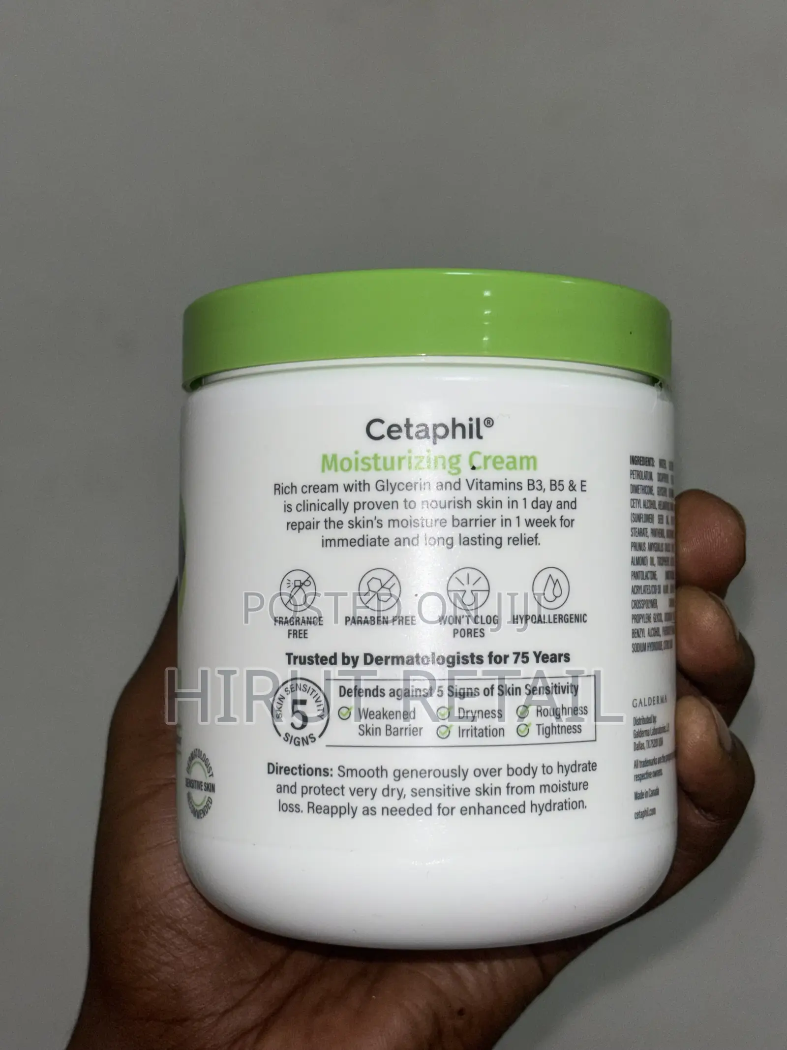 Cetaphil Moisturizing Cream.566g Which Contain Glycerin,Vitamin B3$ B4