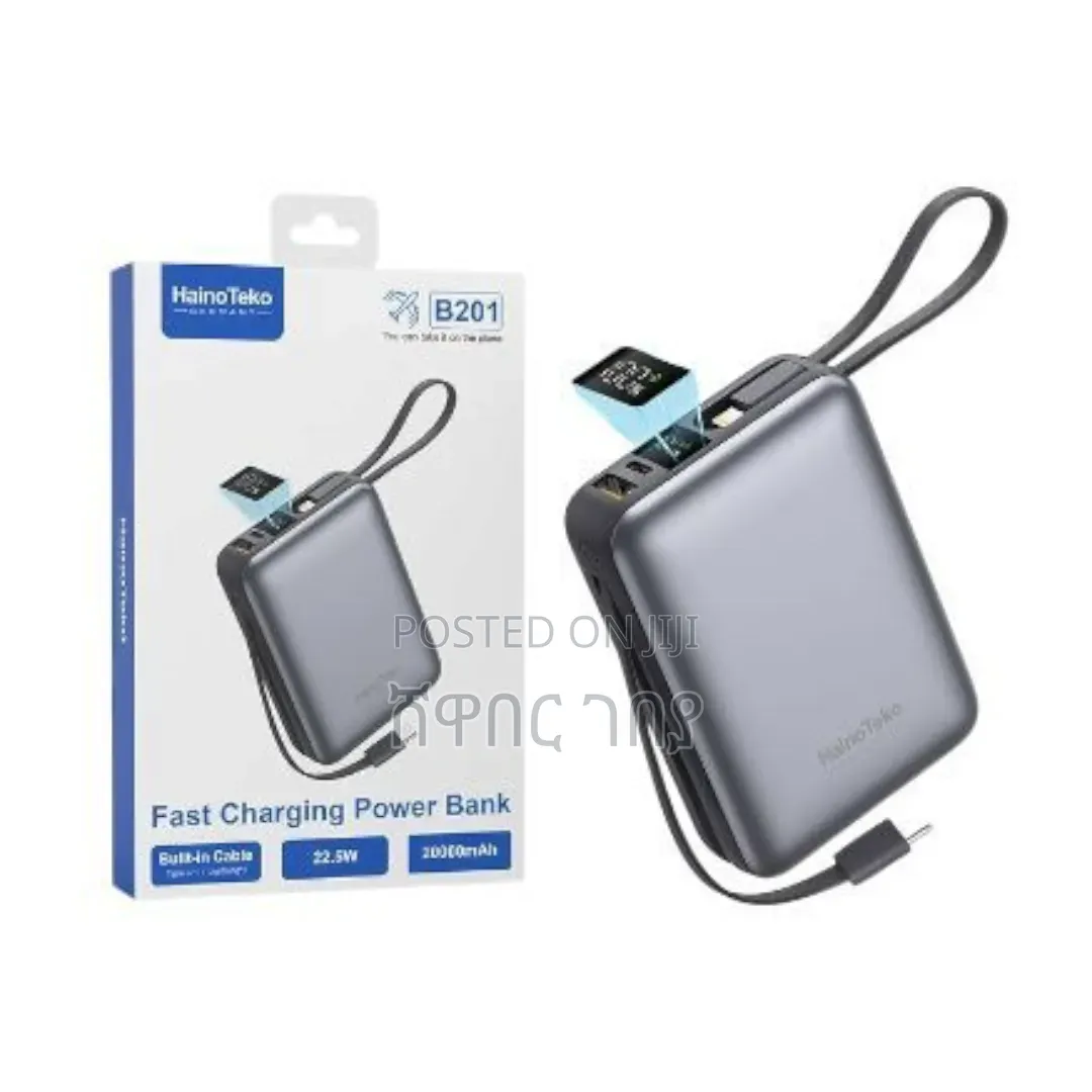 Original Haino Teko B201 Fast Charging Power Bank 20000mah Cables