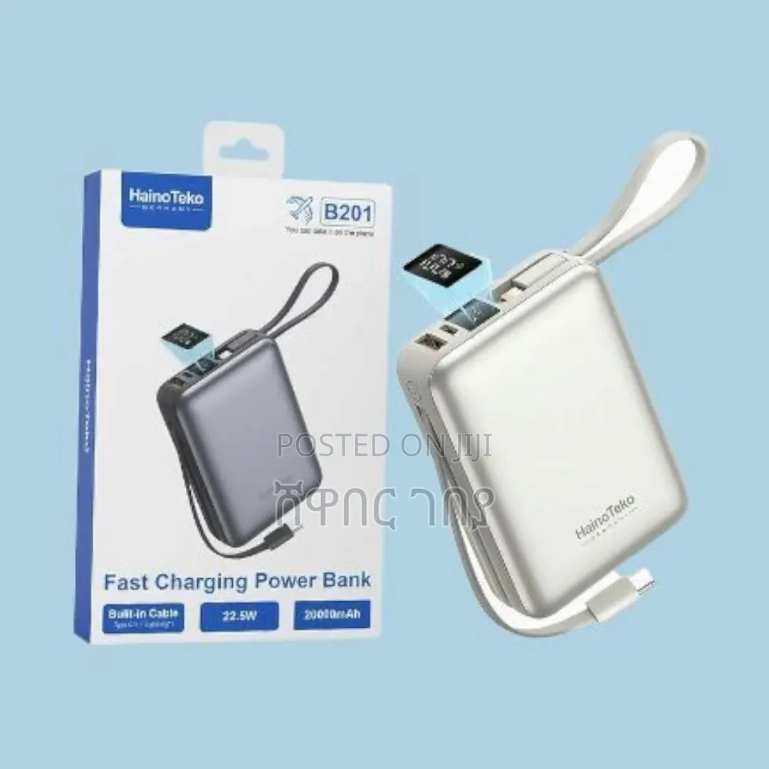 Original Haino Teko B201 Fast Charging Power Bank 20000mah Cables