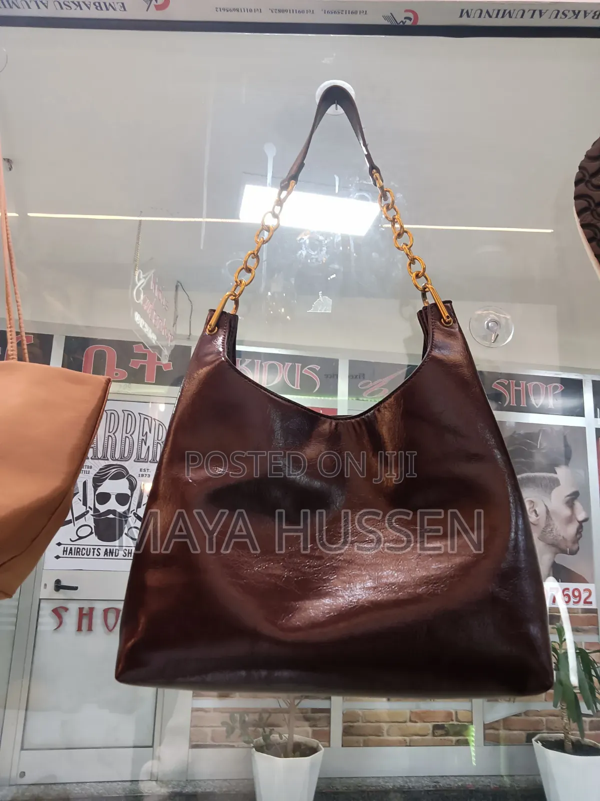 Women's Suede-Gloss Hobo Bag - Elegant Shoulder Bag