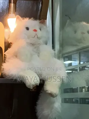 Cute Fluffy White Cat Plush Toy - Soft Stuffed Animal