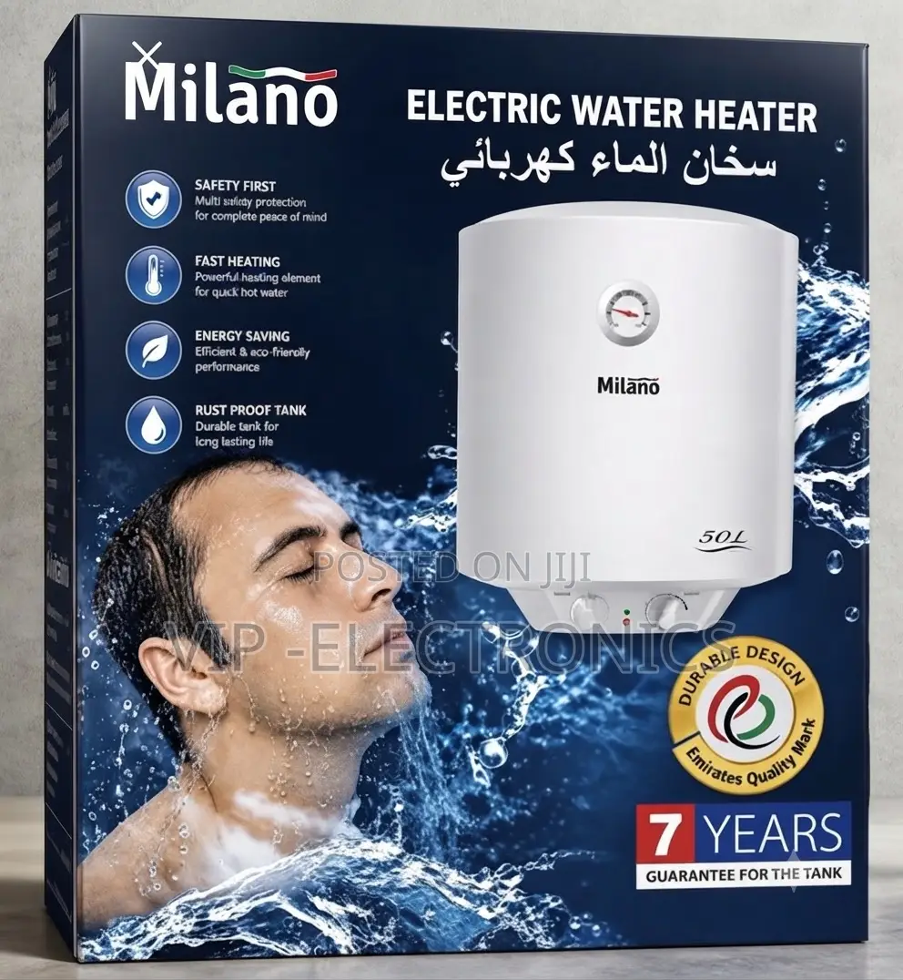 Milano 50l Electric Water Heater – Fast Heating, Energy