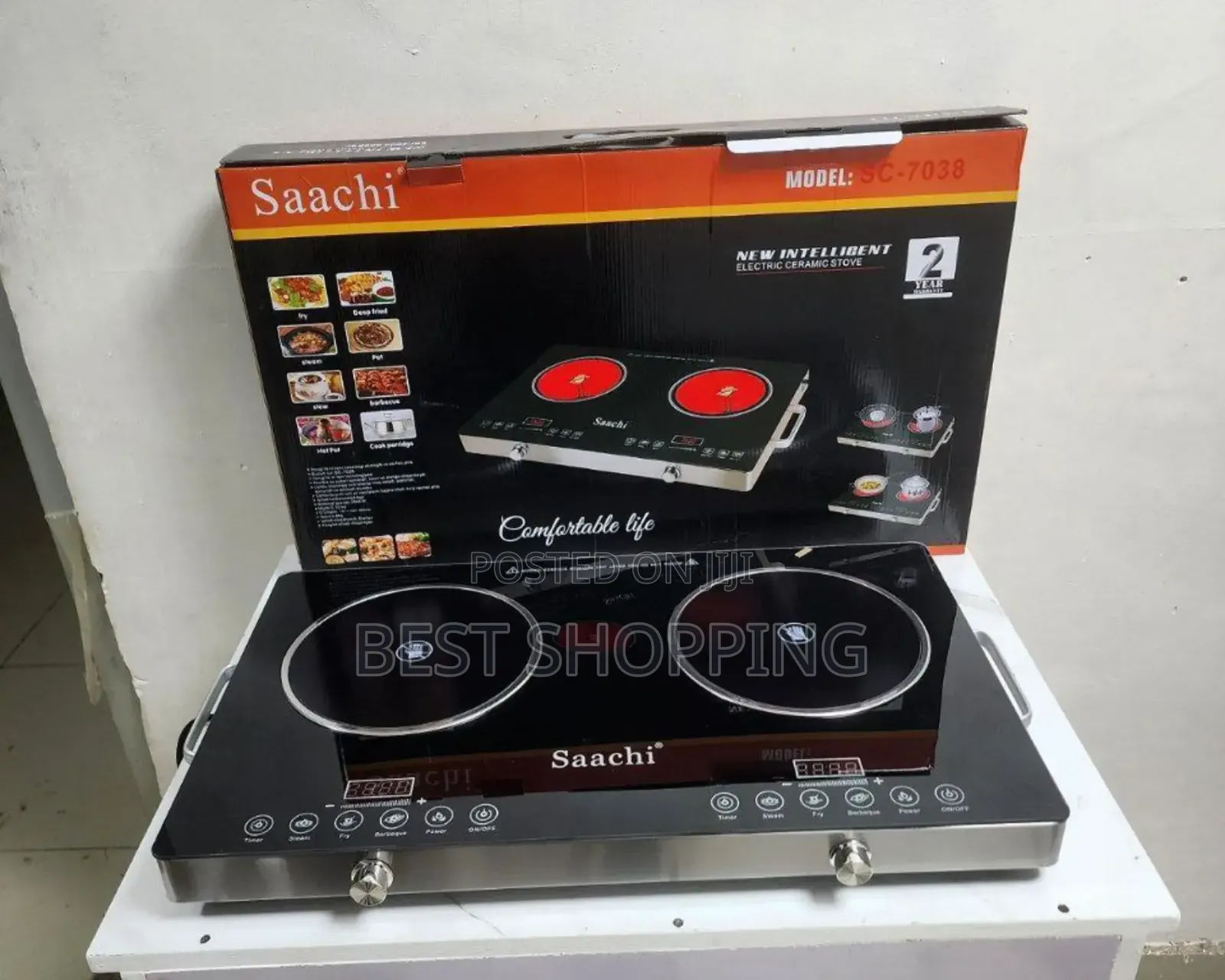 Saachi Double Touch Stove Digital Hotplate ባለሁለት ተች ስቶቨ