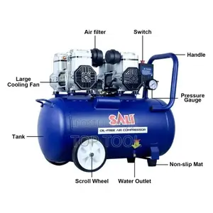 ,Sali 50-Liter Oil-Free Silent Air Compressor,