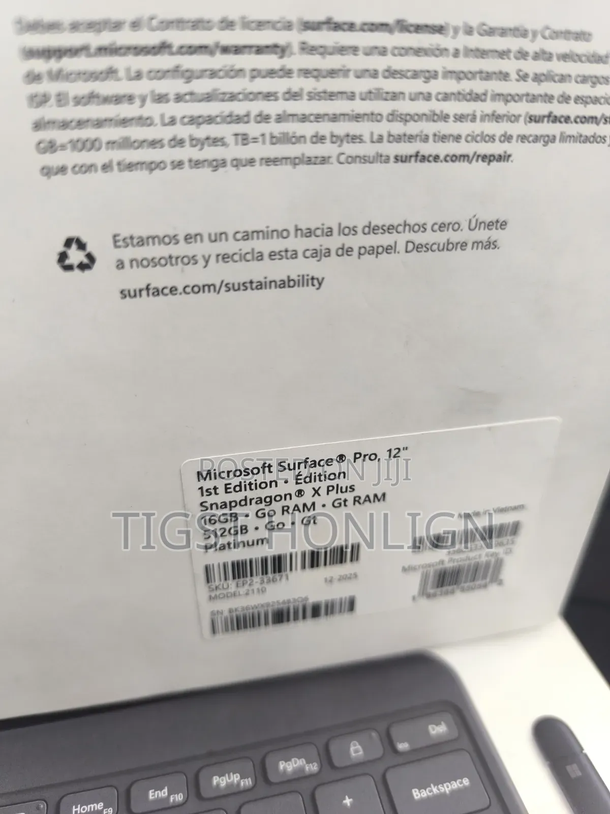 New Laptop Microsoft Surface Pro Copilot+ PC 12 16GB SSD 512GB