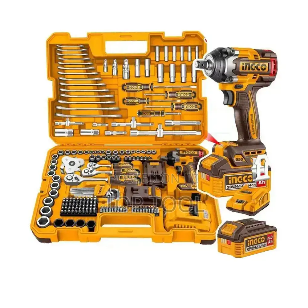 ,Ingco 152-piece Cordless Impact Wrench Tool Set