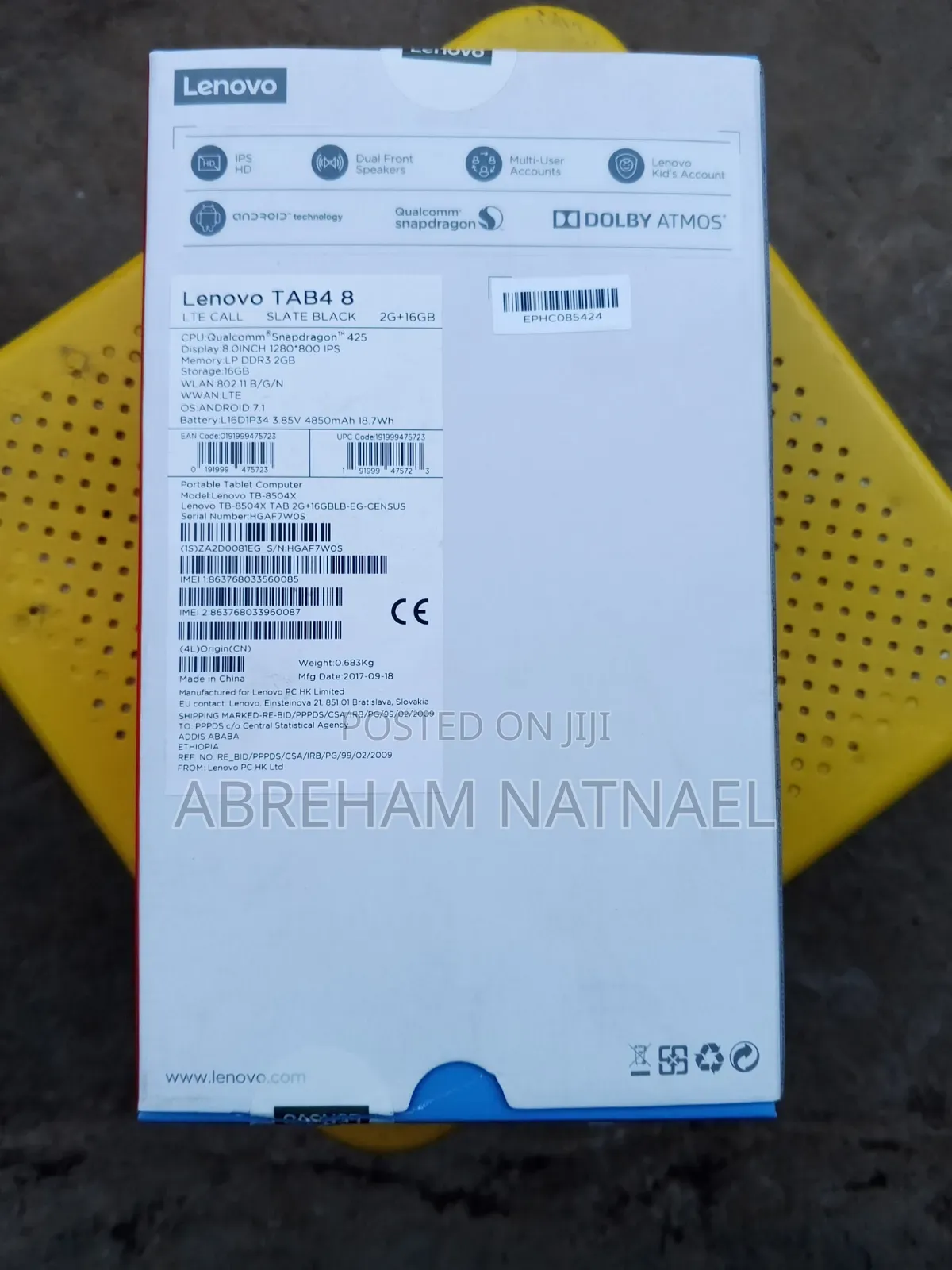 New Lenovo Tab 4 8 16 GB Black