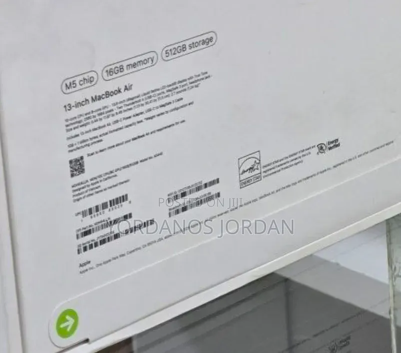 New Laptop Apple MacBook Air 2026 M5 16GB Apple M5 SSD 512GB