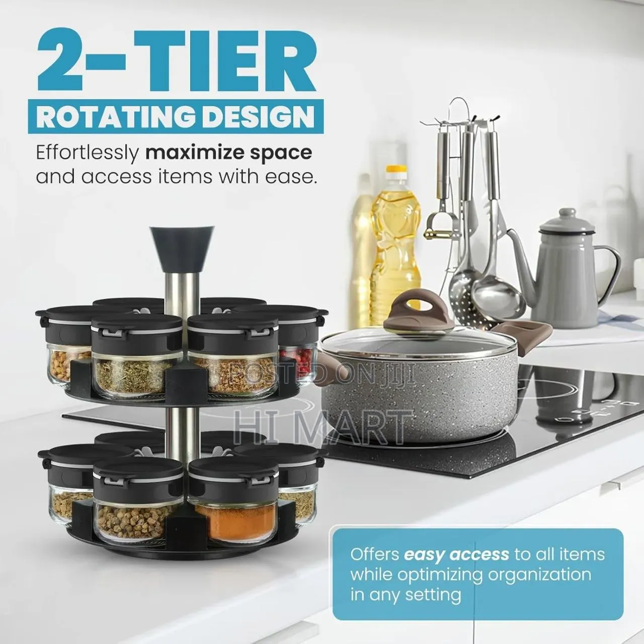 12pcs Kitchen Rotating Spice Jar Set
