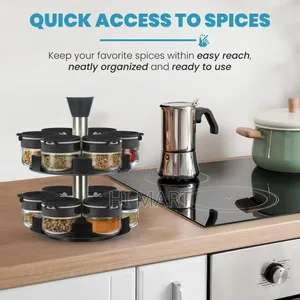 12pcs Kitchen Rotating Spice Jar Set