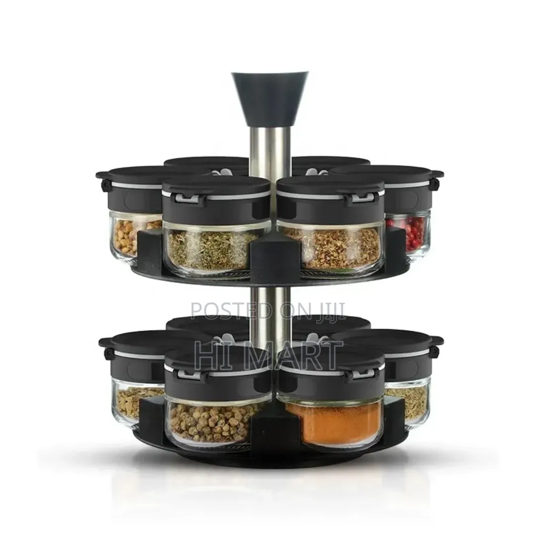 12pcs Kitchen Rotating Spice Jar Set