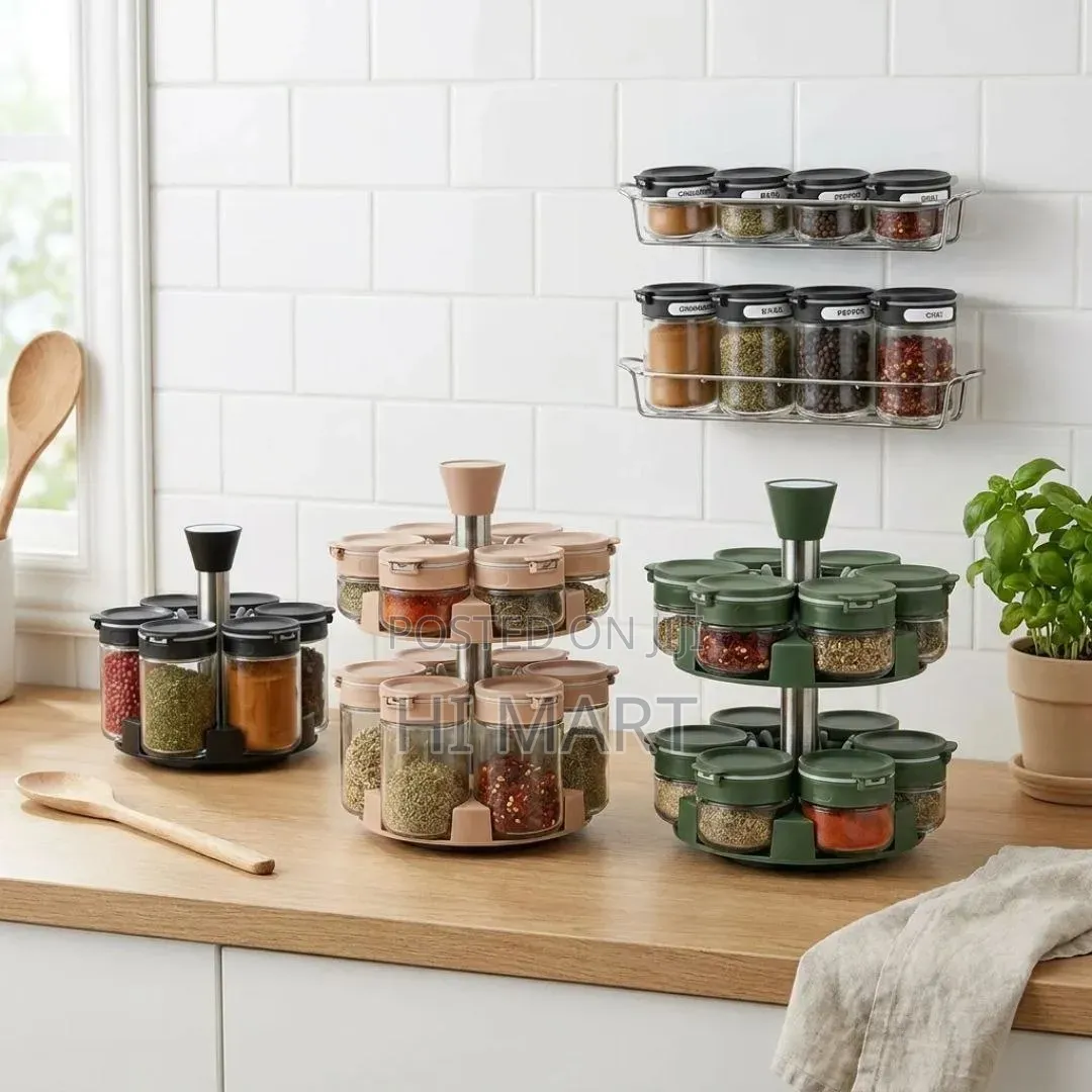 12pcs Kitchen Rotating Spice Jar Set