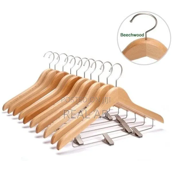 Premium Beechwood Clothes Hangers With Clips
