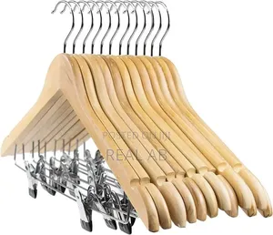 Premium Beechwood Clothes Hangers With Clips