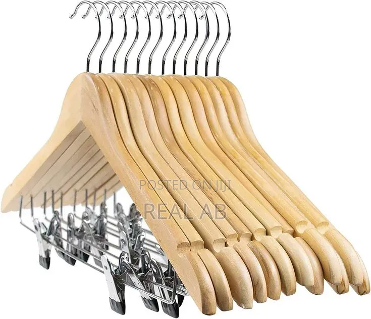 Premium Beechwood Clothes Hangers With Clips