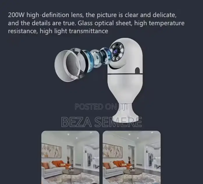 Wifi Light Bulb Pet Camera Compact Overheadlive Stream for Dogs Cats