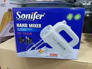 Sonifer Hand Mixer – 250w 5-Speed Electric Mixer With Dough Hooks