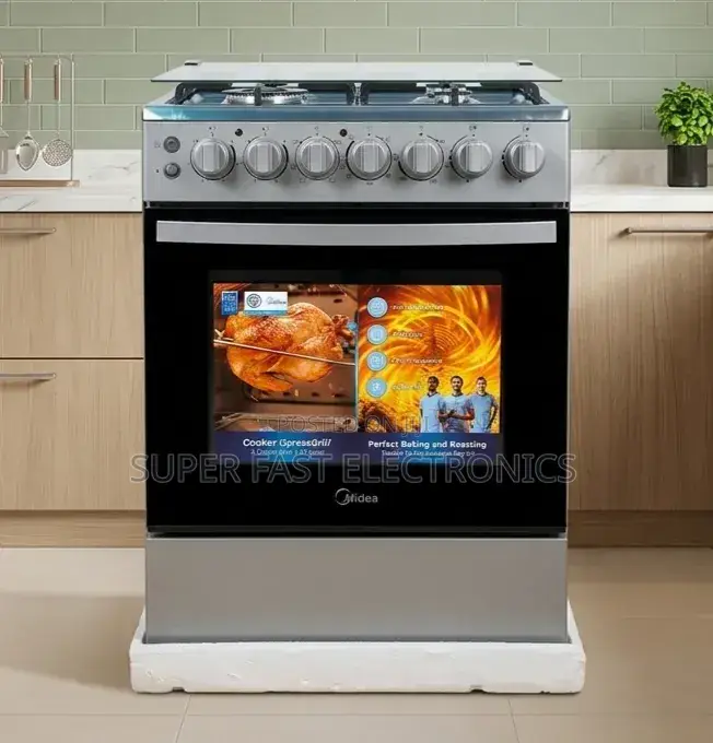Midea Oven 60×60cm Freestanding Cooker – 2 Gas Burners, 2 Electric