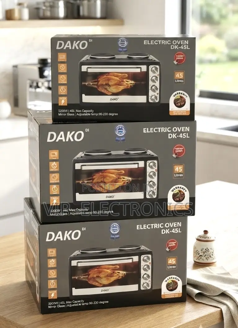 Dako Mini Oven 45l Electric Oven With Rotisserie and Built-in Hobs