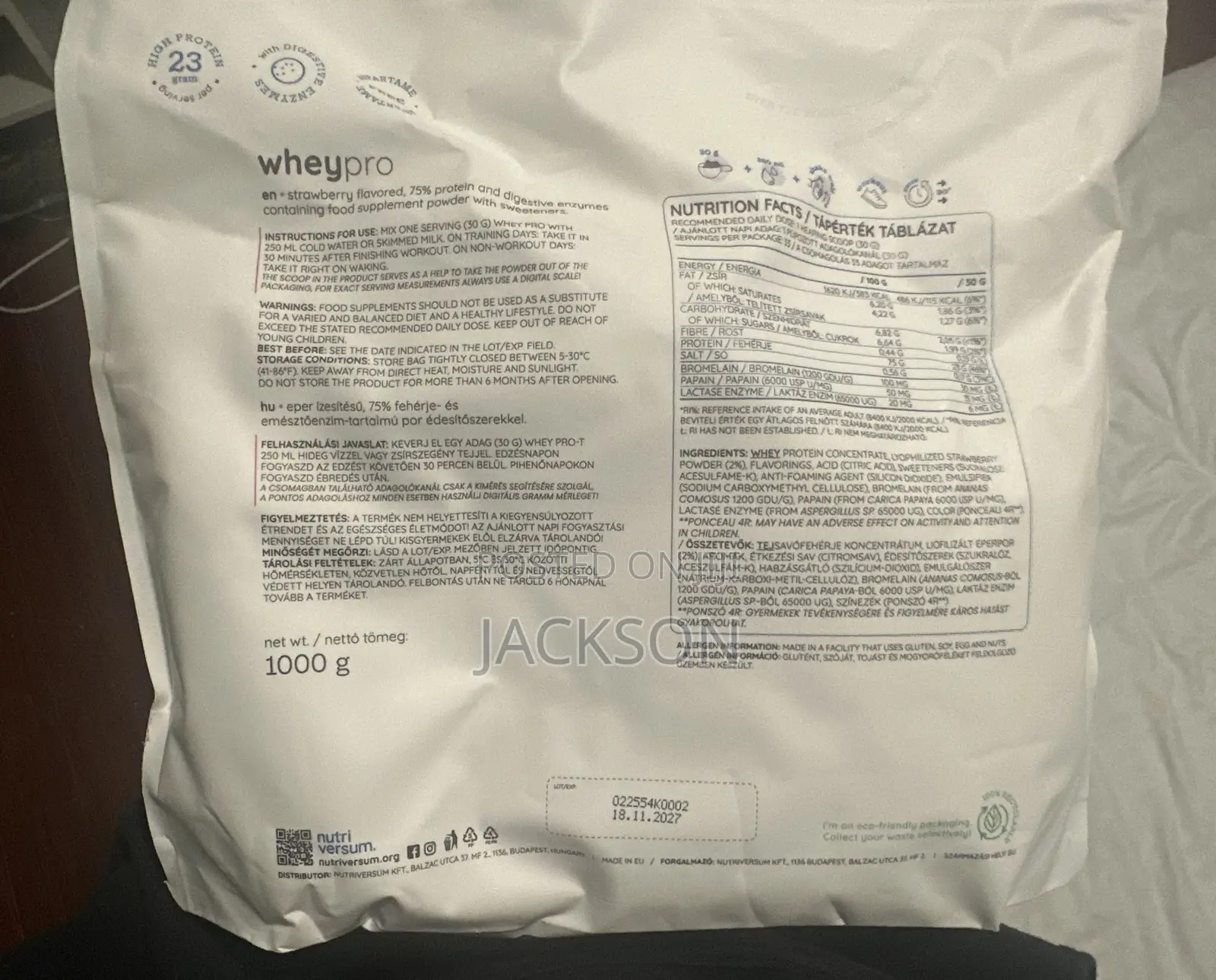 Whey Protein Powder - Strawberry Flavored