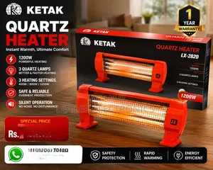 Ketak Quartz Room Heater – 1 Year Warranty | Fast Efficient Heating