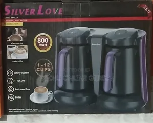 12 Cups Silver Love Turkish የቡና ማፍያ Coffee Maker/Free Delivery