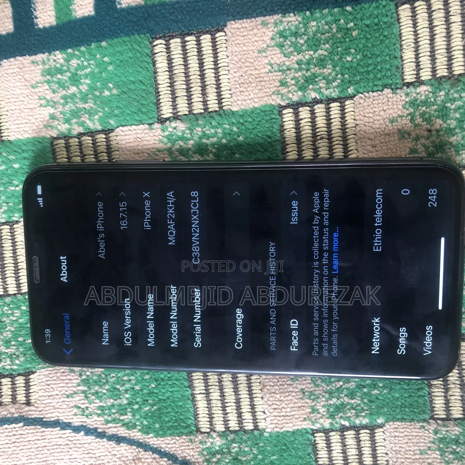 Apple iPhone X 256 GB Black