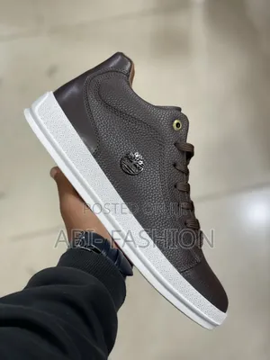 Brown Timberland Mid High White Sole