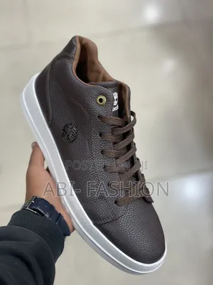 Brown Timberland Mid High White Sole