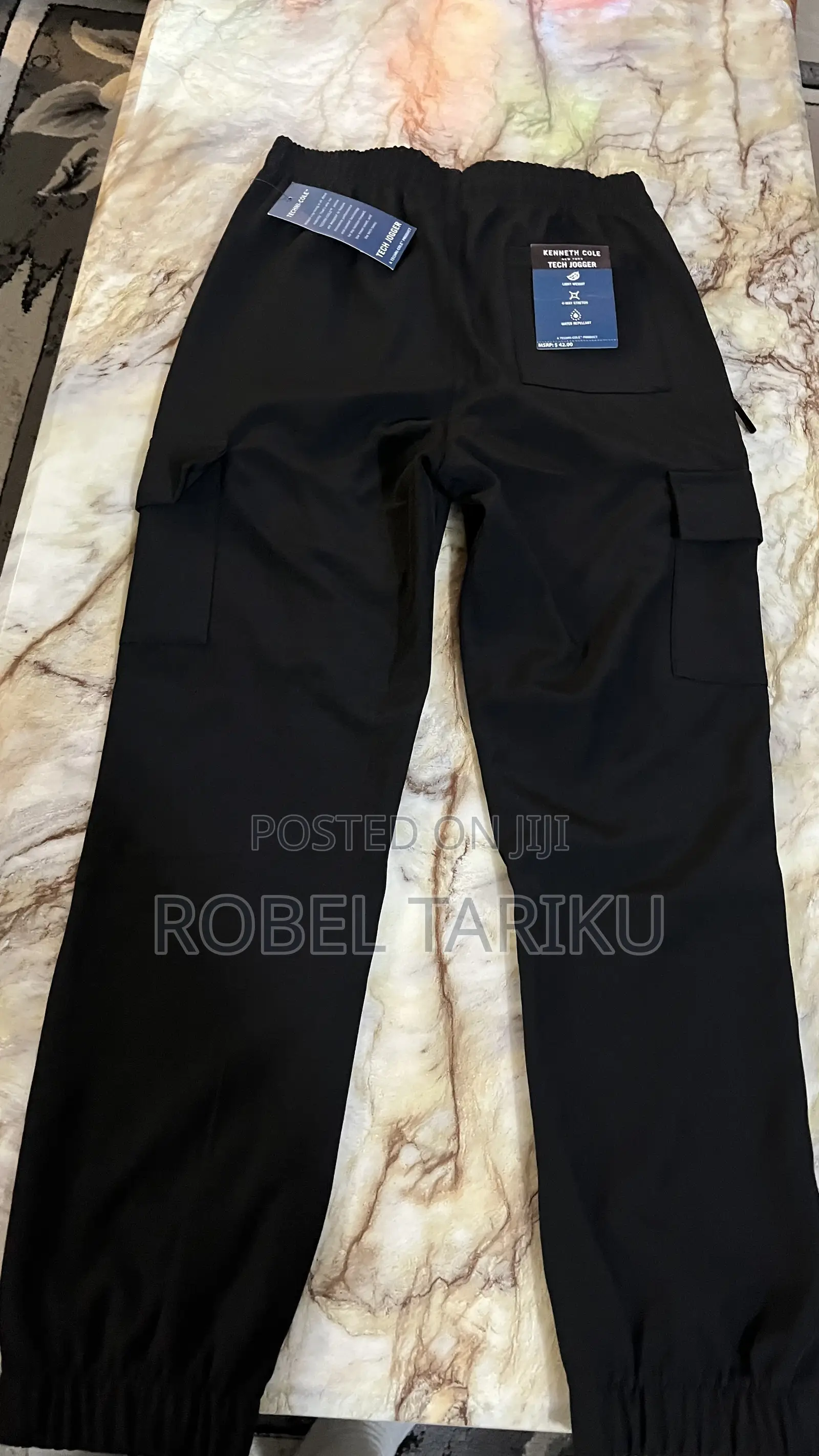 Kenneth Cole "Tech Jogger" Cargo Pants Featuring a Prominent