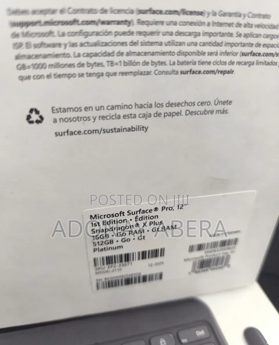 New Laptop Microsoft Surface Pro Copilot+ PC 12 16GB SSD 512GB