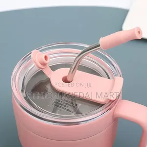 Water Cups Coffee Cup With Handle and Straw Lid 480ml