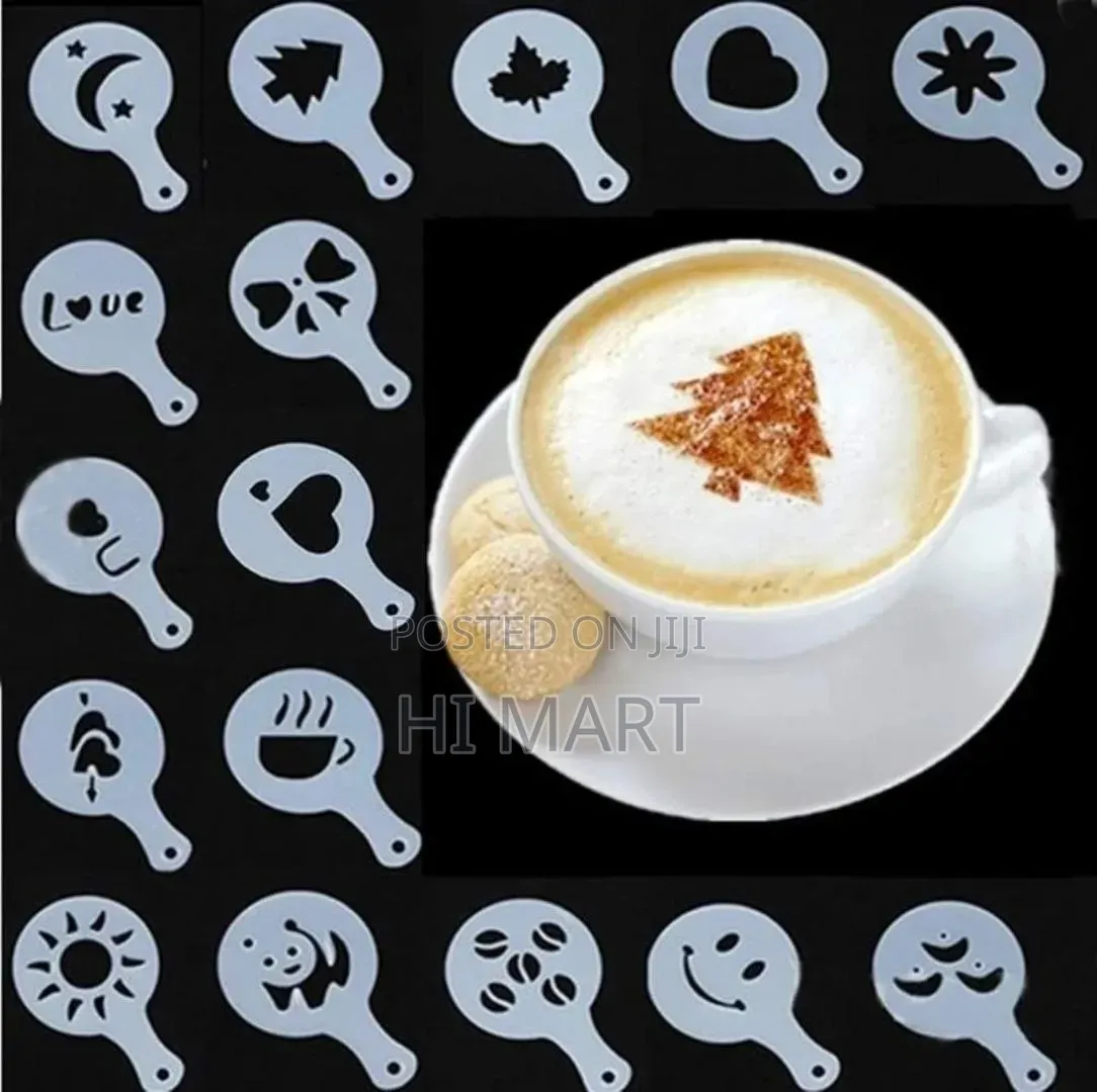 16 Pcs Kitchen Coffee Latte Art Stencils