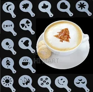 16 Pcs Kitchen Coffee Latte Art Stencils