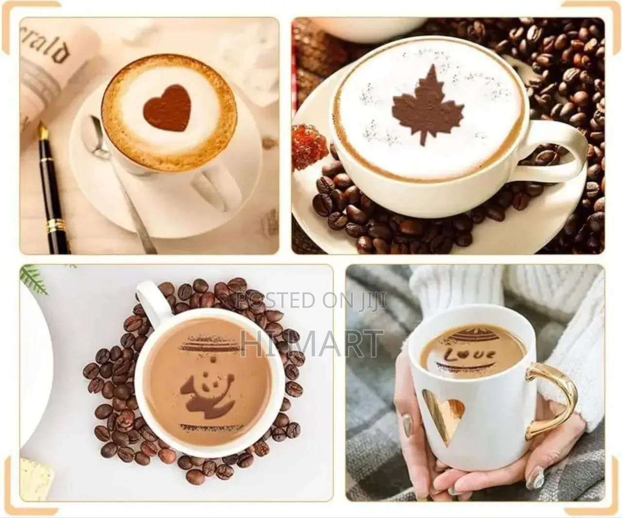 16 Pcs Kitchen Coffee Latte Art Stencils
