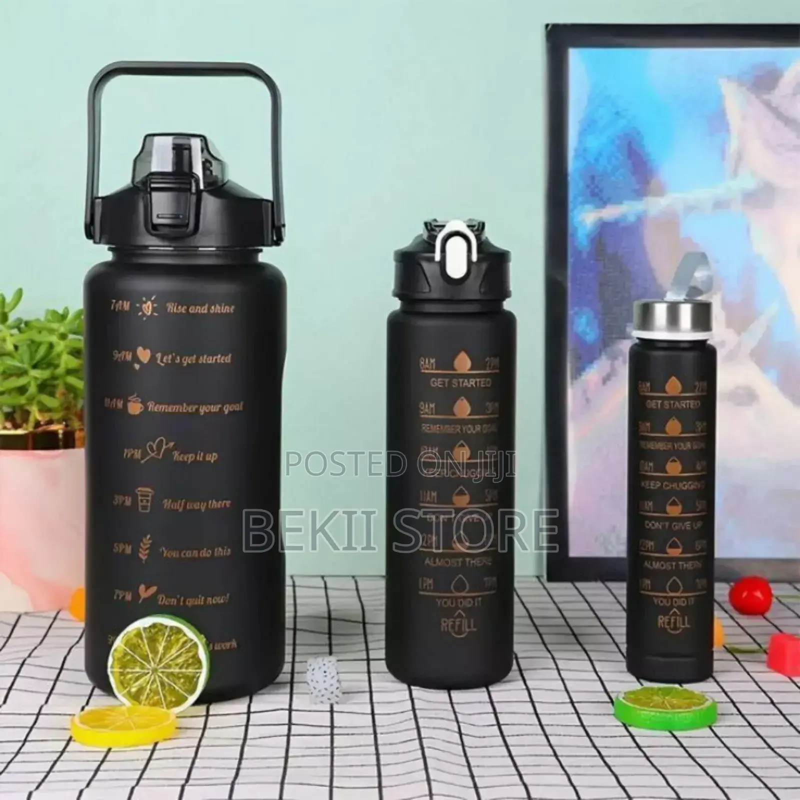 3 in 1 Colorful Water Bottle Set