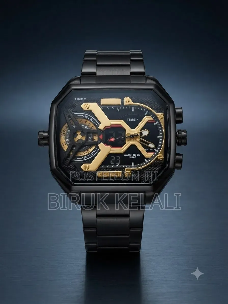 Poedagar E106 Military-Style Watch Featuring a Distinct Black