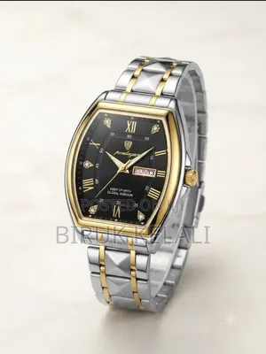 Poedagar 958 Men's Wristwatch Featuring a Black Dial With Gold Accent
