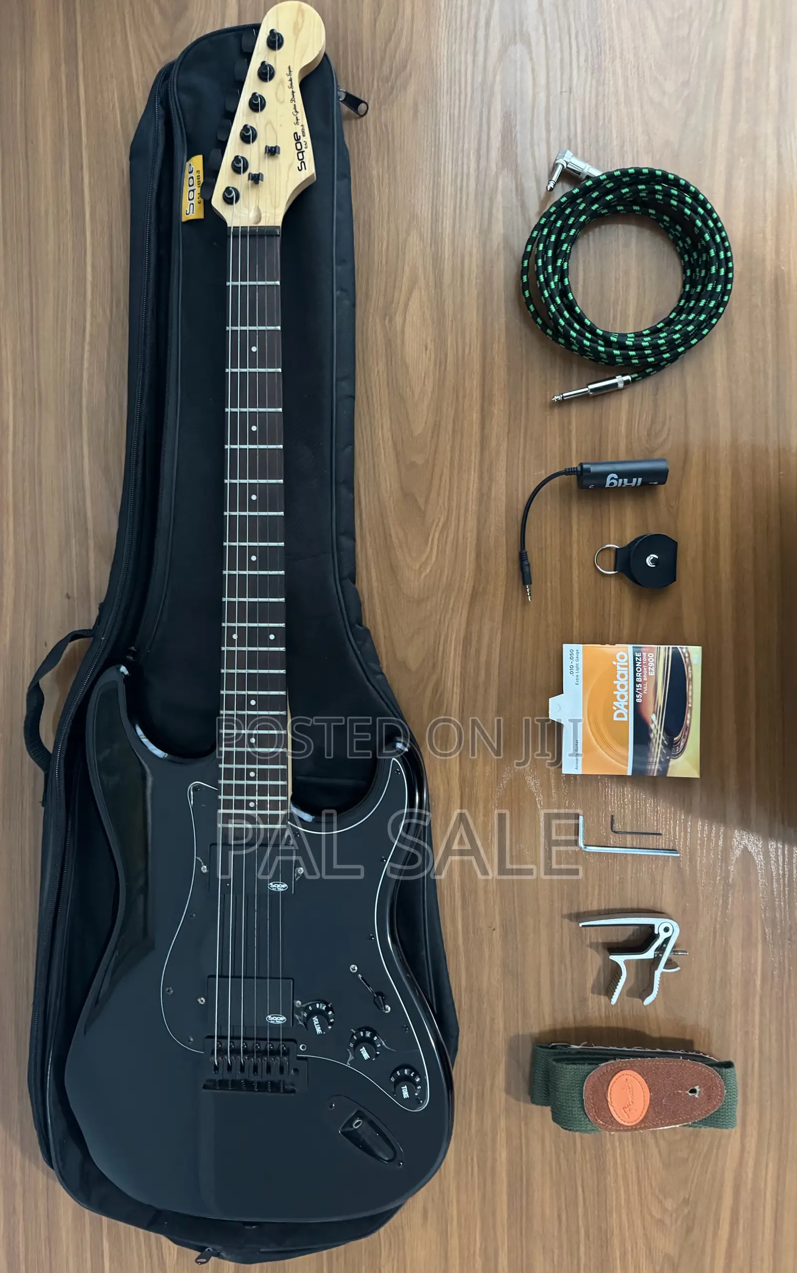 Original Blacked-Out Sqoe Electric Guitar (Est. 1883, Spain)