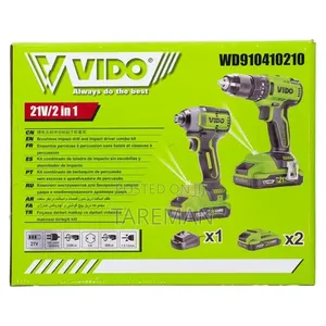 ፡Vido 2-በ-1 ኮምቦ ኪት (ሞዴል Wd) 21v ባትሪ የሚሰራ ኢምፓክት ድሪል እና ኢምፓክት